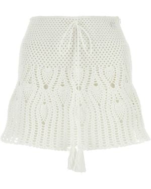 Loewe Crochet Paula S Ibiza Mini Skirt - White