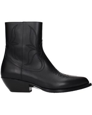 Celine Stivaletti Leon Donna Pelle Nero - Black