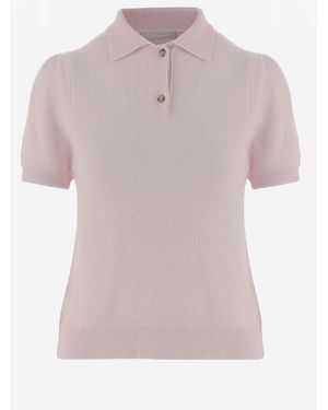 Allude Cashmere Polo Shirt - Pink