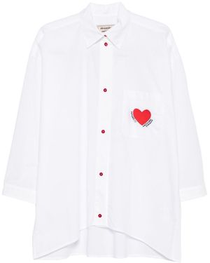 ALESSANDRO ENRIQUEZ Herz-Baumwollhemd - Weiß