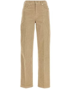 7 For All Mankind Velvet Pinstripe Trousers - Natural