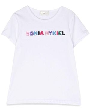 Sonia Rykiel T Shirt Logo Contrasting Profiles - White