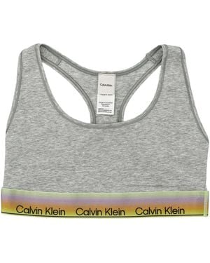 Calvin Klein Logo Band Bralette - Gray