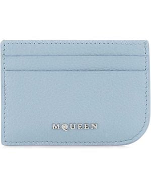McQueen Light Leather Card Holder - Blue