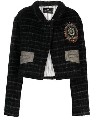 Etro Wool Blend Cropped Jacket - Black