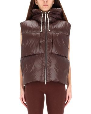 Jil Sander Glossy Quilted Sleeveless Padded Vest - Red
