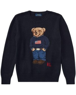 Polo Ralph Lauren Bear Cn Swtr Tops Jumper - Blue