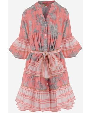 PEP'S CANNES Floral Print Cotton Dress - Pink