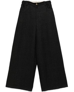 Alysi Linnen Broekbeen Broek - Zwart