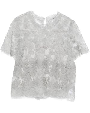 Ermanno Scervino Spitzen -T -Shirt - Weiß