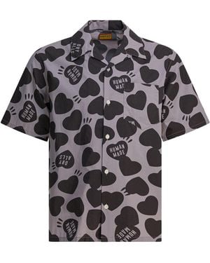 Human Made Heart Vacation Shirts Grey - Black