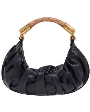 Balmain Ebene mittlerer Beutel Leder schwarz