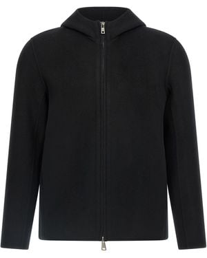 Giorgio Brato Cashmere Wool Hooded Jacket - Black