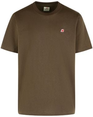 New Balance Nieuwe Balans Geel Katoenen T -shirt - Groen