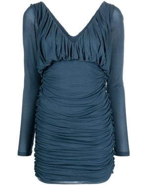 Saint Laurent Draped Dress For - Blue