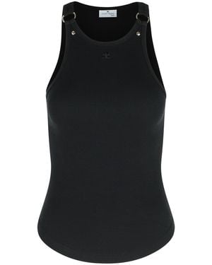 Courreges Courreves schwarzes Baumwoll -Tank -Top
