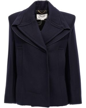 Victoria Beckham 'Spoited Schulter' Mantel - Blau