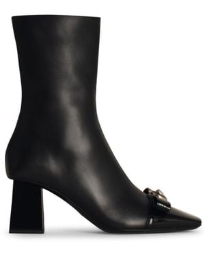 Versace Black Lear Knöchelstiefel - Schwarz