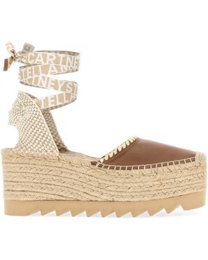 Stella McCartney Wedge Gaia 80 Whipstitched Eco Alter Mat - Natural