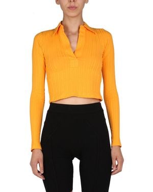 Helmut Lang Cropped Polo - Orange