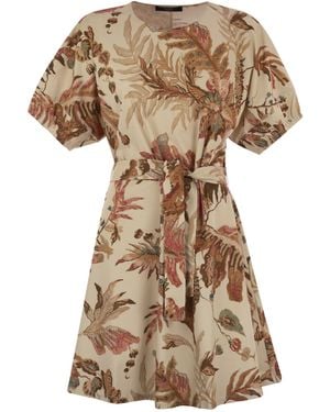 Weekend by Maxmara Genero Printed Cotton T Shirt Dress - Natural