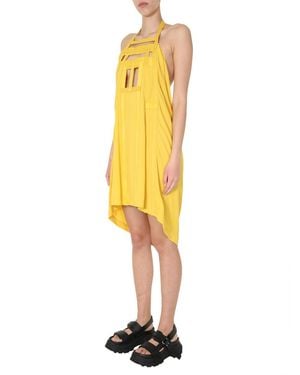Rick Owens Geometric Cut-Out Midi Dress - Yellow
