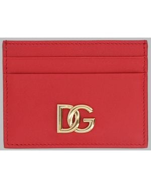 Dolce & Gabbana Leather Card Holder Wallets & Purses - Red