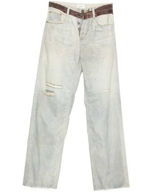 Haikure Bonnie Trousers With Printed Belt - White