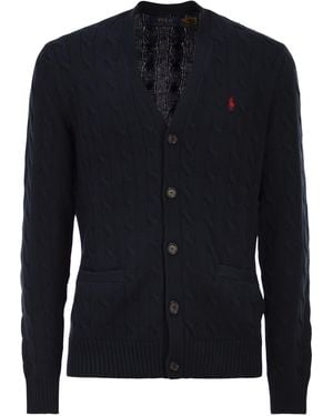 Polo Ralph Lauren Katoenen Kabelgebreid Vest - Blauw