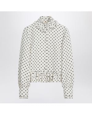 Valentino Single Breasted Jacket With Polka Dots - White
