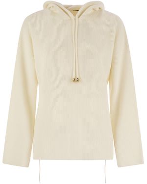 Fabiana Filippi English Ribbed Hooded Jumper - Natural