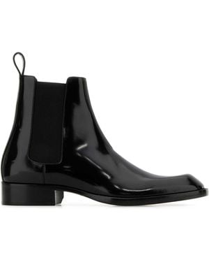 Saint Laurent Bottes de cheville Vadim en cuir noir