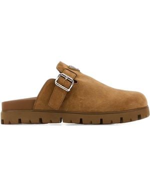 Prada Suede Slippers - Brown