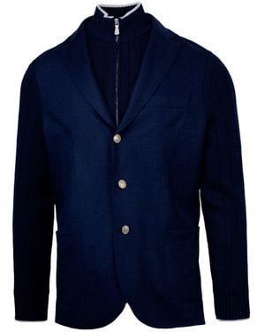 Eleventy Giacca Con Bavaglio Blu - Blue
