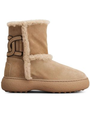 Tod's Shearling Winter Boots - Natural