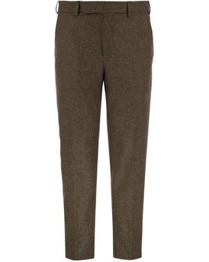 PT Torino Rebel Wool And Silk Flannel Trousers - Grey