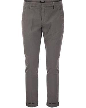 Dondup GAUBERT SLIM FIT GABARDINE HOSEER - Grau