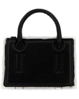 Dentro Black Leather Mini Otto Handbag - Noir