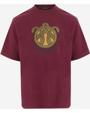 Willy Chavarria Snake Crest Cotton T Shirt - Red