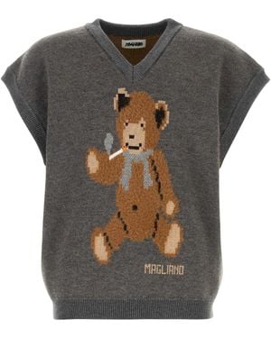 Magliano Wool Blend Teddy Bear Vest - Grey