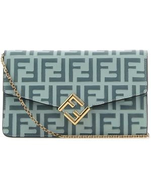 Fendi Wallet On Chain Ff Nappa - Grey