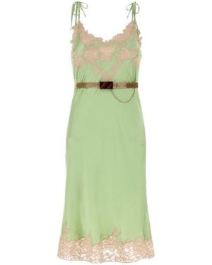 Prada Pastel Green Satin Dress