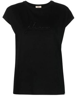 Herno Crystal-Embellished Logo T-Shirt - Black