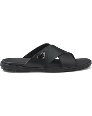 Prada Leather Sandals - Black