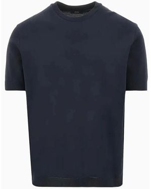 Herno T-shirt Met Ronde Hals - Blauw