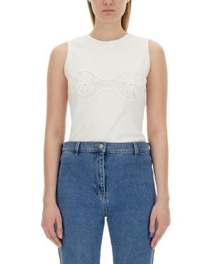 Magda Butrym Crochet T-Shirt Bra - Blue