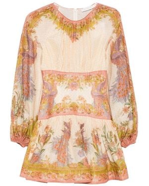 Zimmermann Indra Printed Mini Dress - Natural