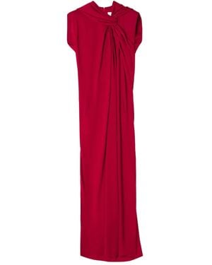 Lanvin Front Knot Dress - Red
