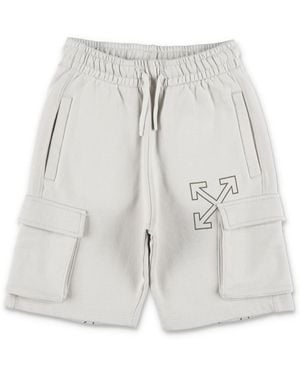 Off-White c/o Virgil Abloh Gebroken Witte Korte Broek - Grijs