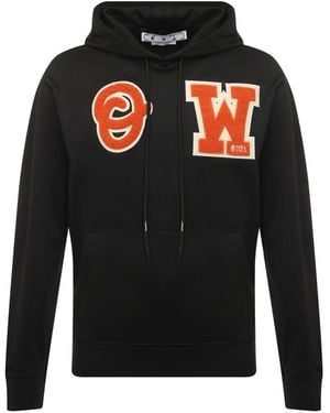 Off-White c/o Virgil Abloh Uit Wit Van Het Logo Sweatshirt Met Witte Capuchon - Zwart